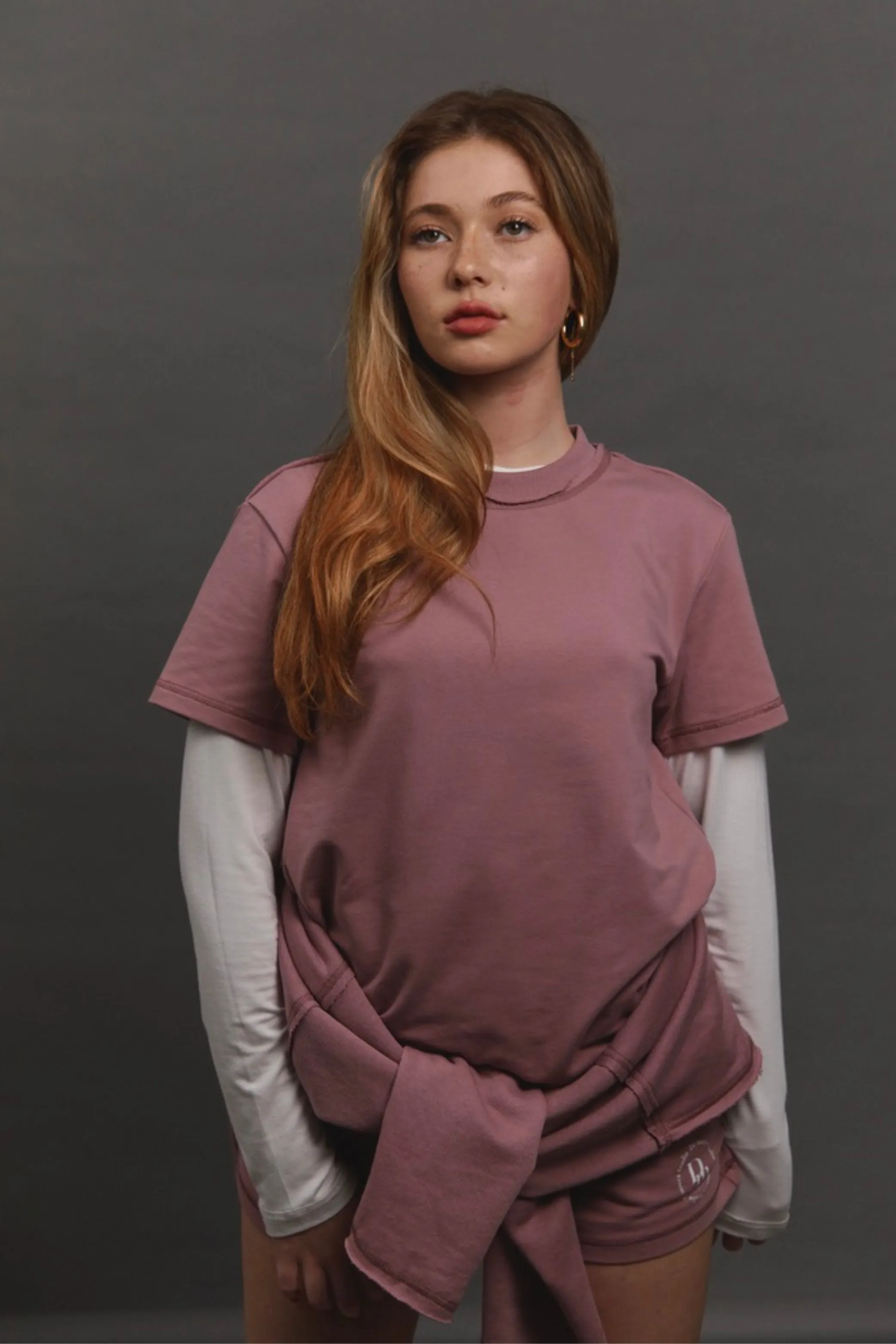 2 Wires tee - old rose