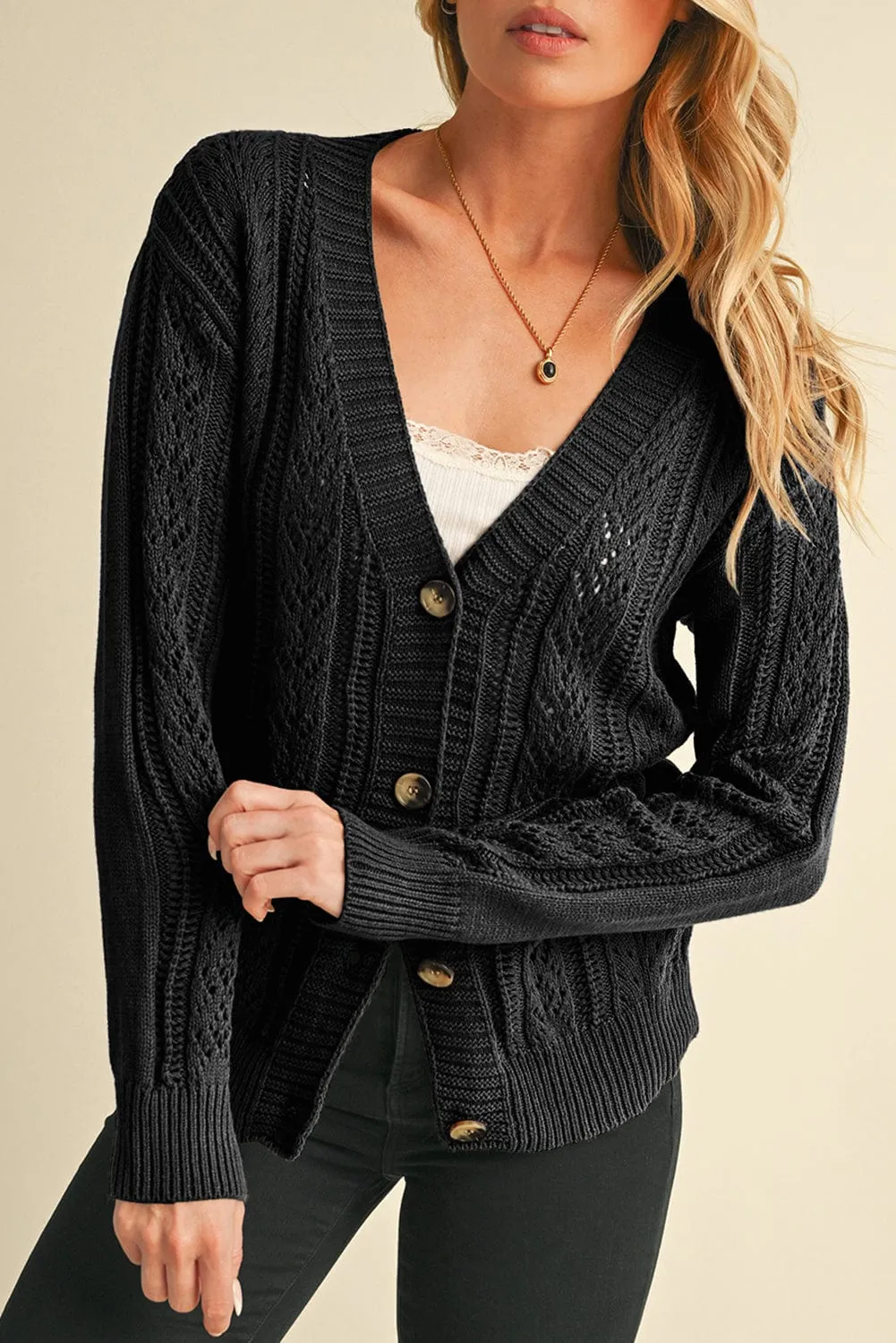 Adam Hollow Knit Cardigan | DROPSHIP