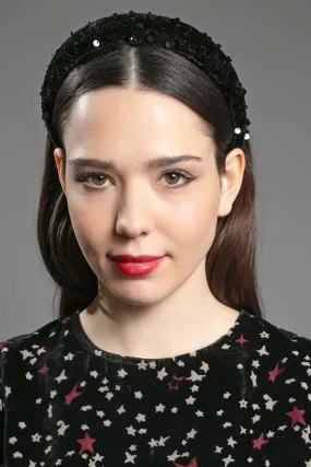 ALBION SEQUIN HEADBAND IN BLACK