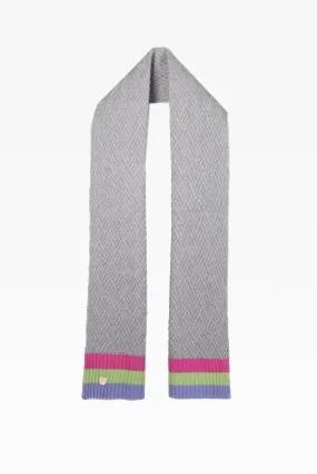 Andie Stripe Cashmere Scarf in Grey Mix