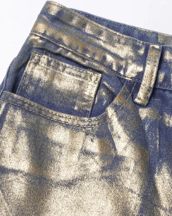 Baggy Jeans With Gold Accents