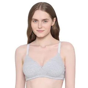 BASICS Essentials2.0 Padded Non-wired 3/4th Cup Everyday Wear T-shirt Bra - Grey