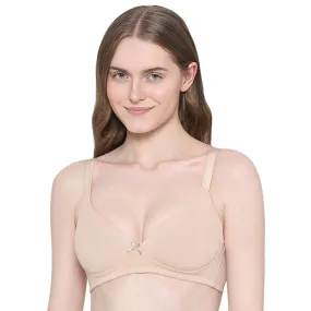 BASICS Zoe Padded Non-wired 3/4th Cup Everyday Wear Comfort Fit T-shirt Bra - Beige