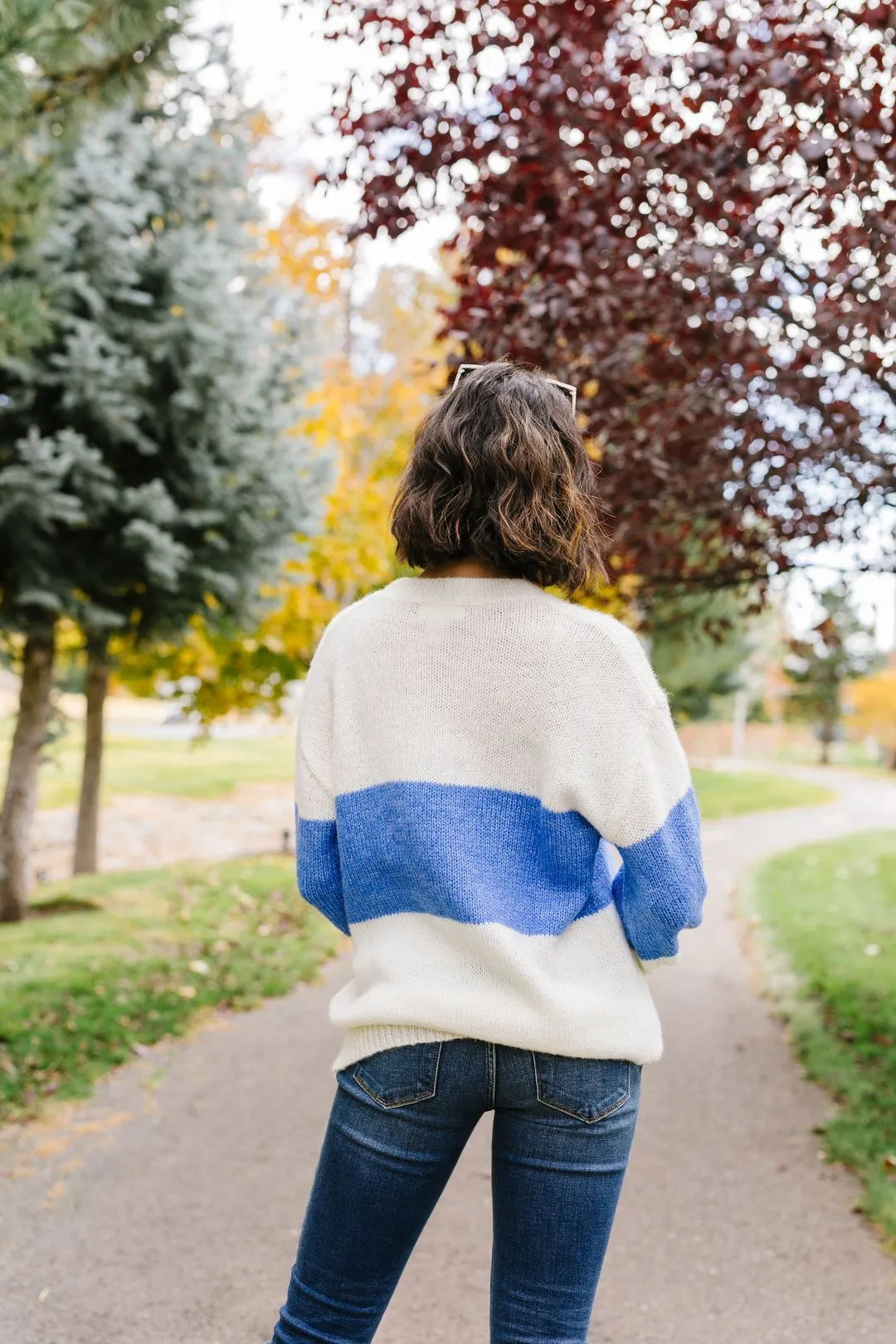 Blue Horizons Color Block Sweater