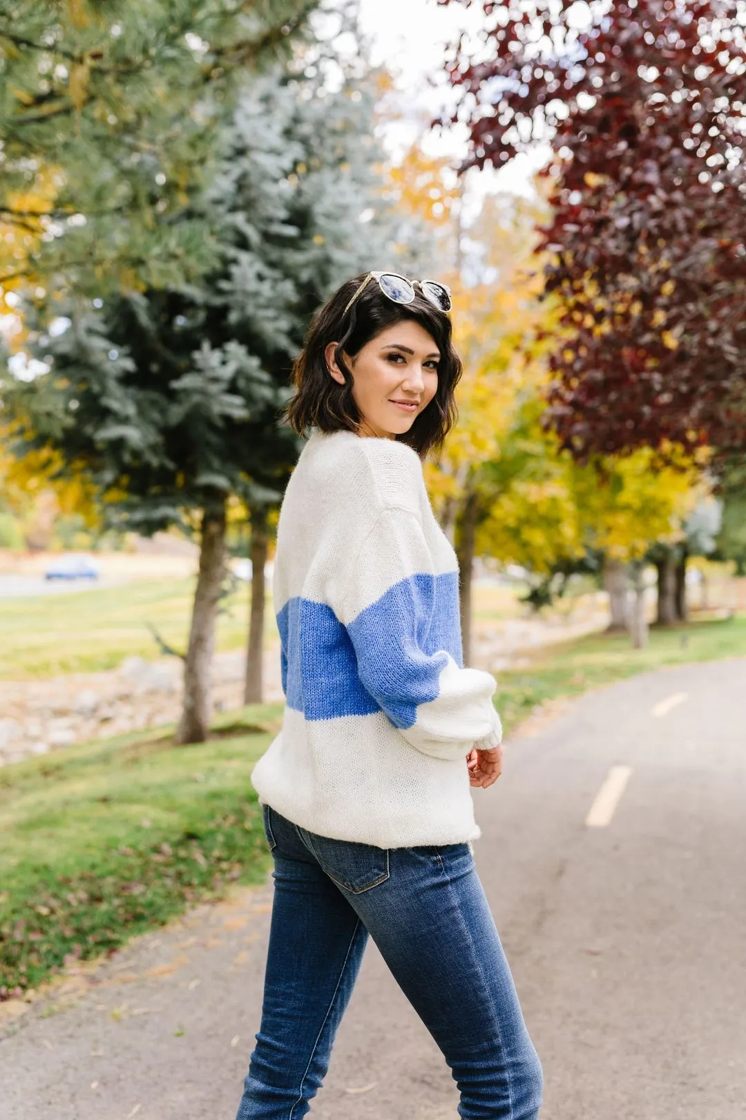 Blue Horizons Color Block Sweater