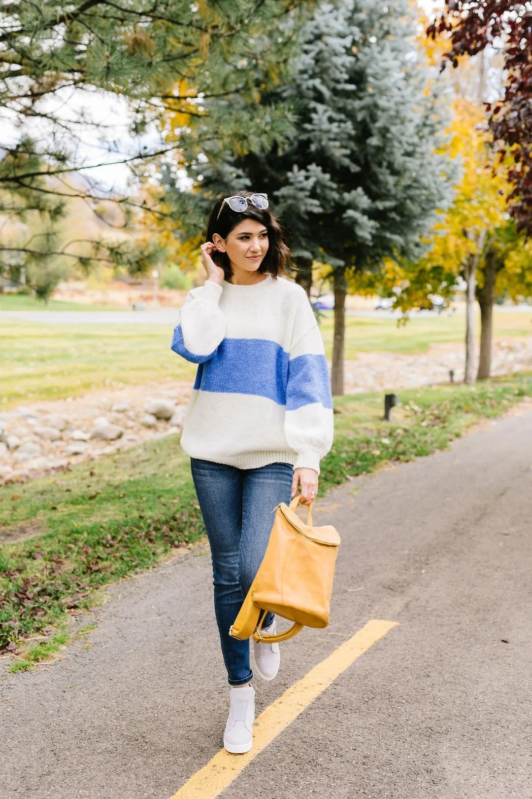 Blue Horizons Color Block Sweater