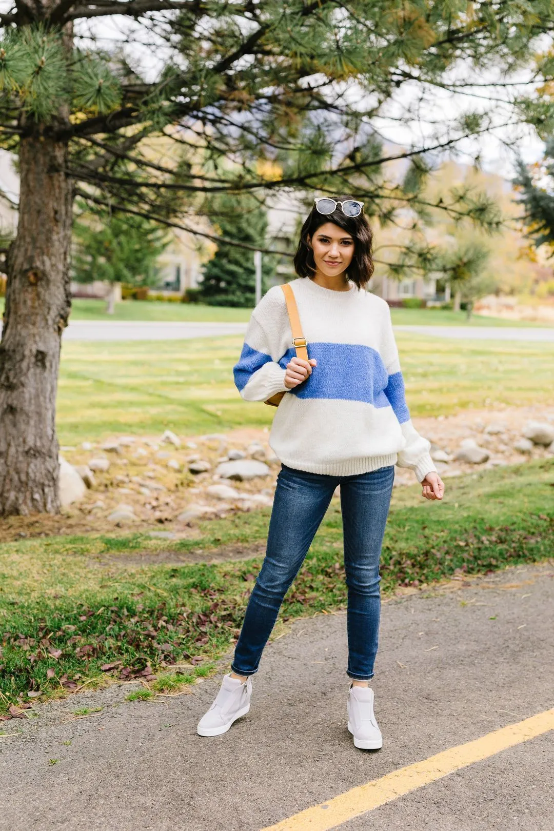 Blue Horizons Color Block Sweater