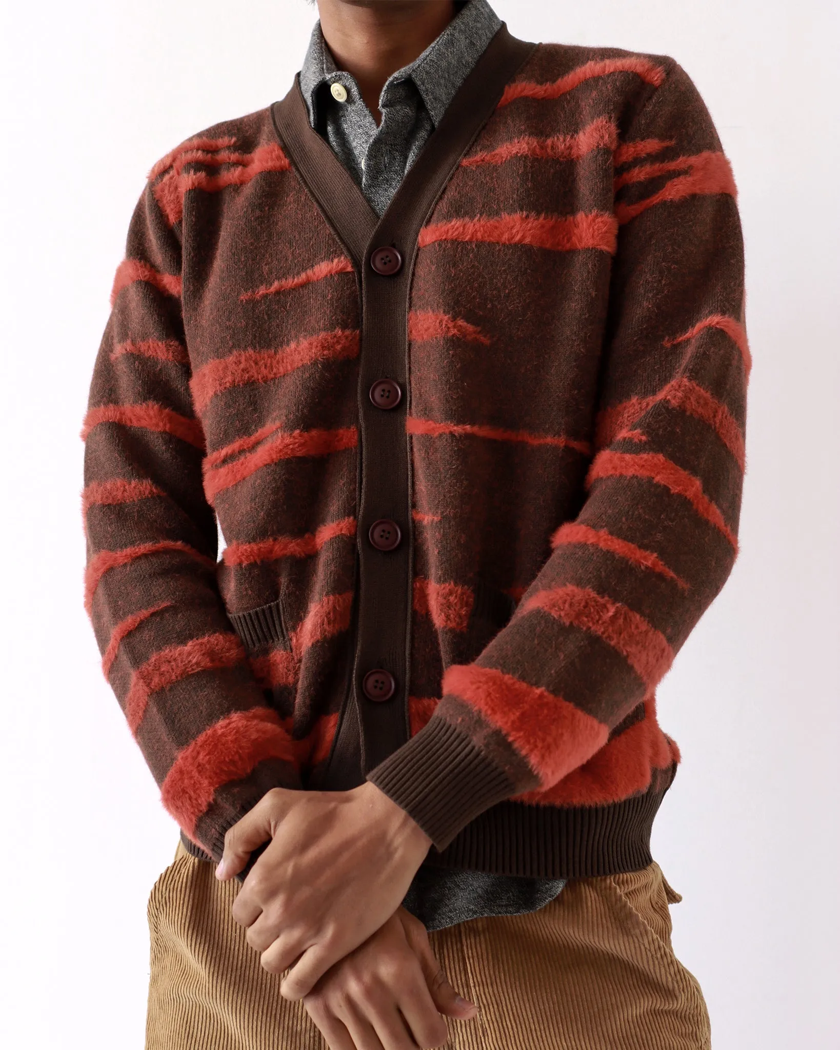 Buckley Cardigan - Brown Landscape Repeat