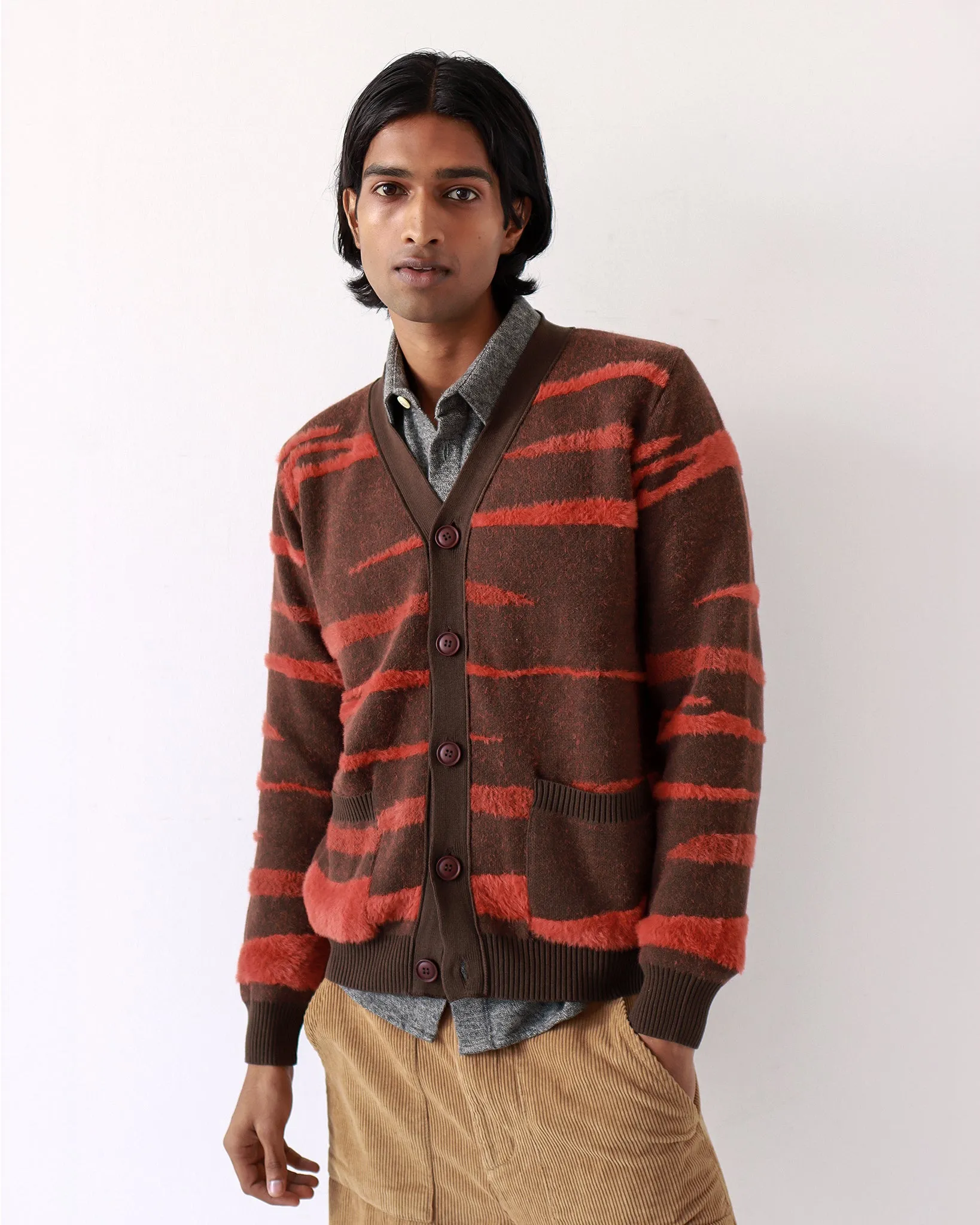 Buckley Cardigan - Brown Landscape Repeat