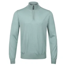 Canali 1/4 Zip Knitwear in Mint Green