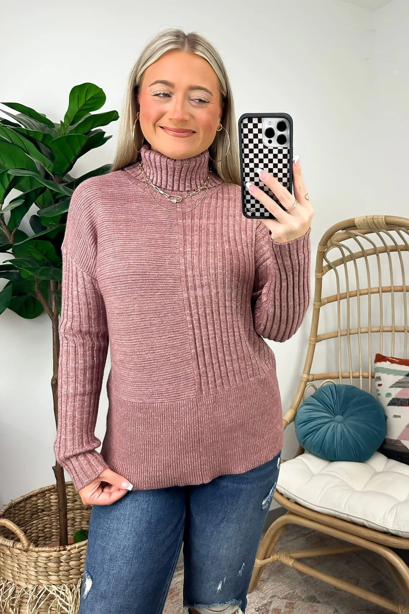 Candis Turtleneck Ribbed Knit Sweater - FINAL SALE