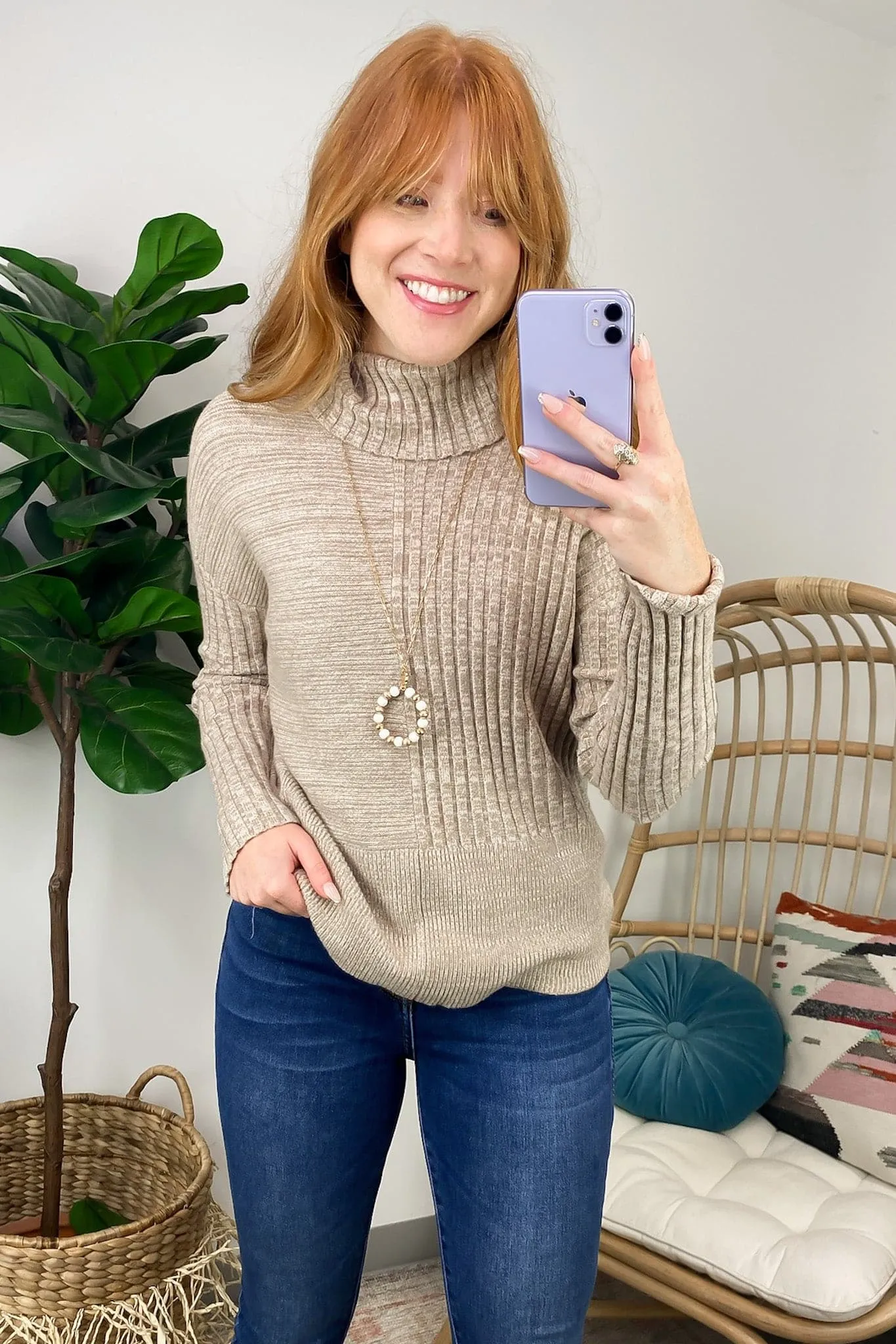 Candis Turtleneck Ribbed Knit Sweater - FINAL SALE