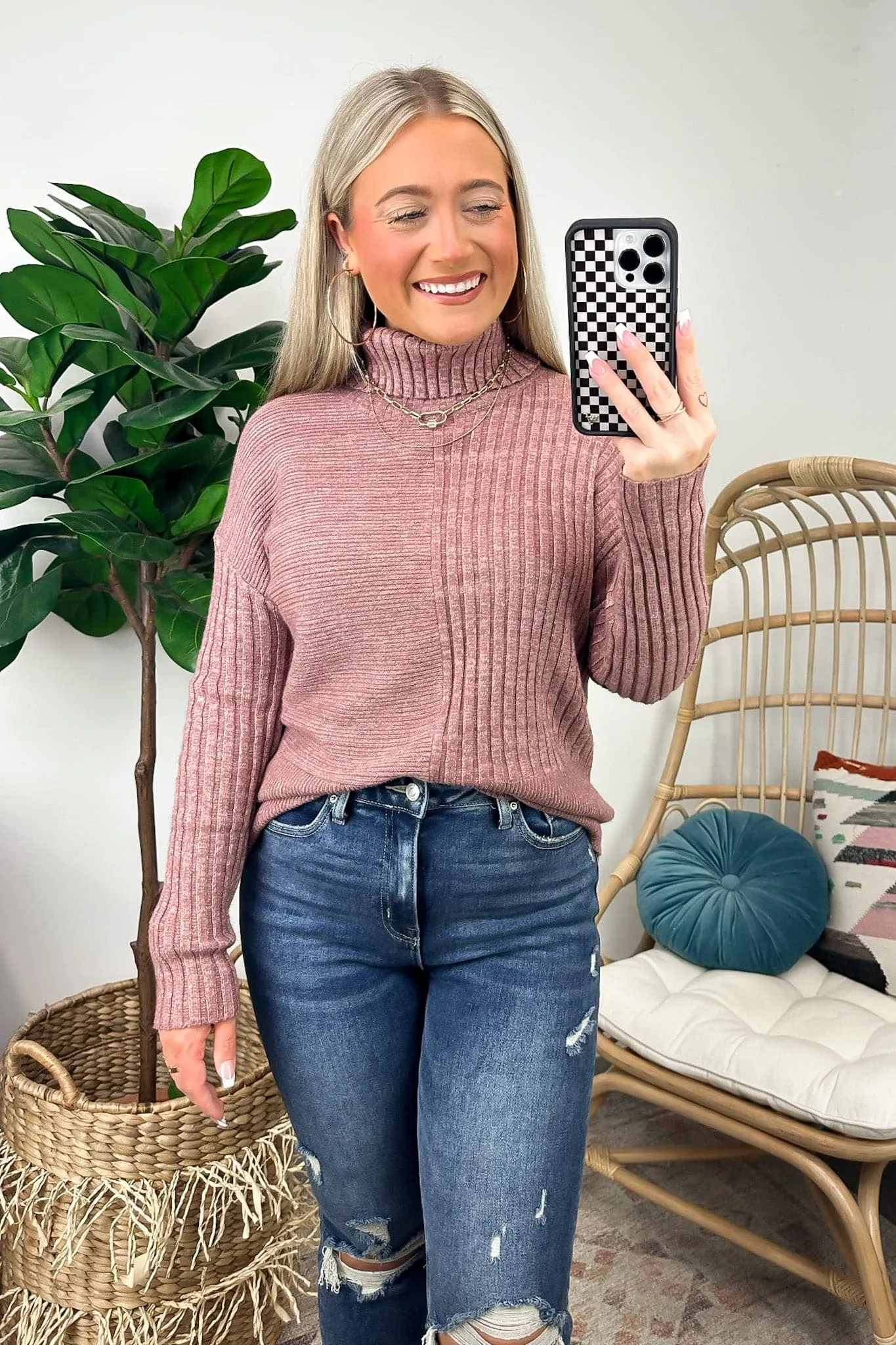 Candis Turtleneck Ribbed Knit Sweater - FINAL SALE