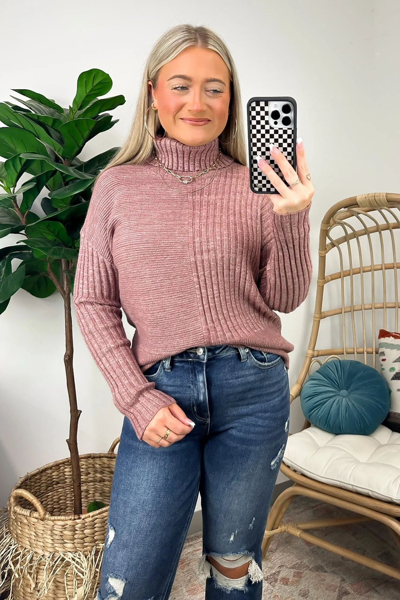 Candis Turtleneck Ribbed Knit Sweater - FINAL SALE