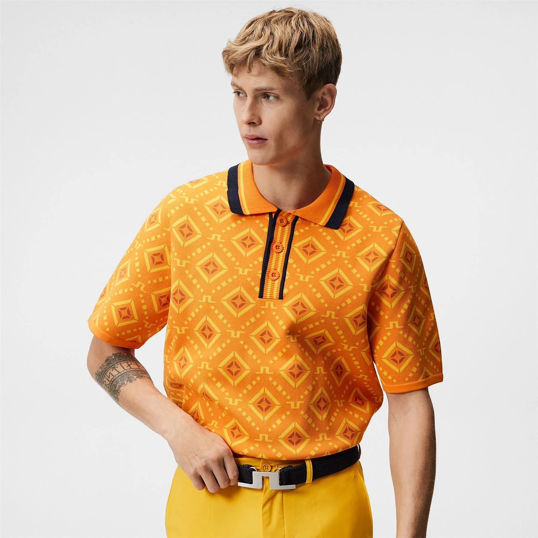 Cane Knitted Shirt Orange Diamond - SS23