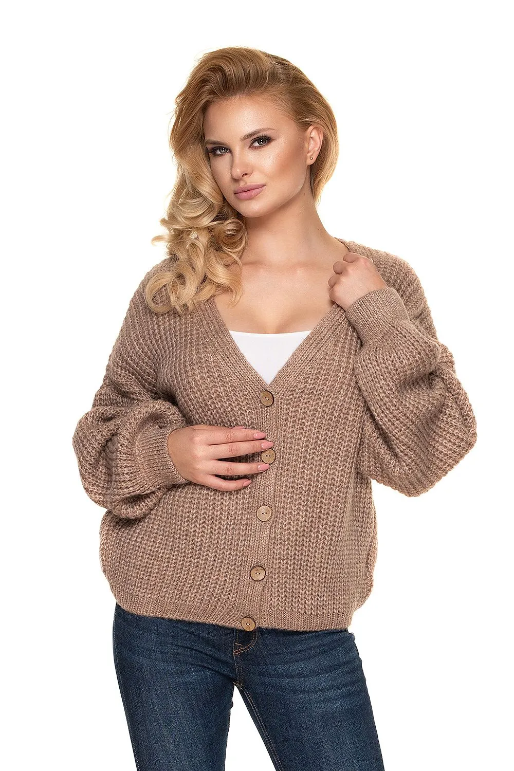 Chill Mode Wooden Button Knit Cardigan