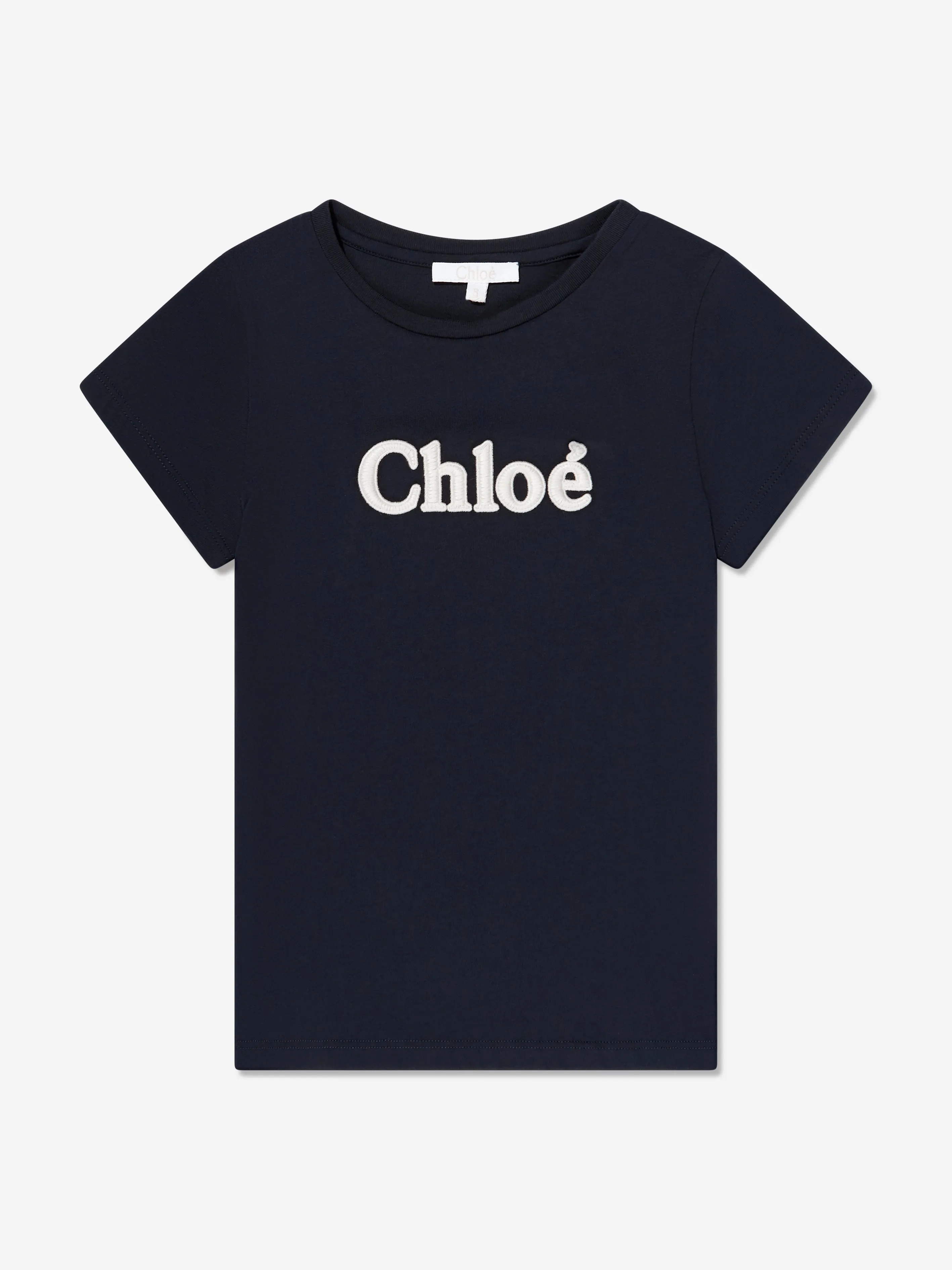 Chloé Girls Logo T-Shirt in Navy