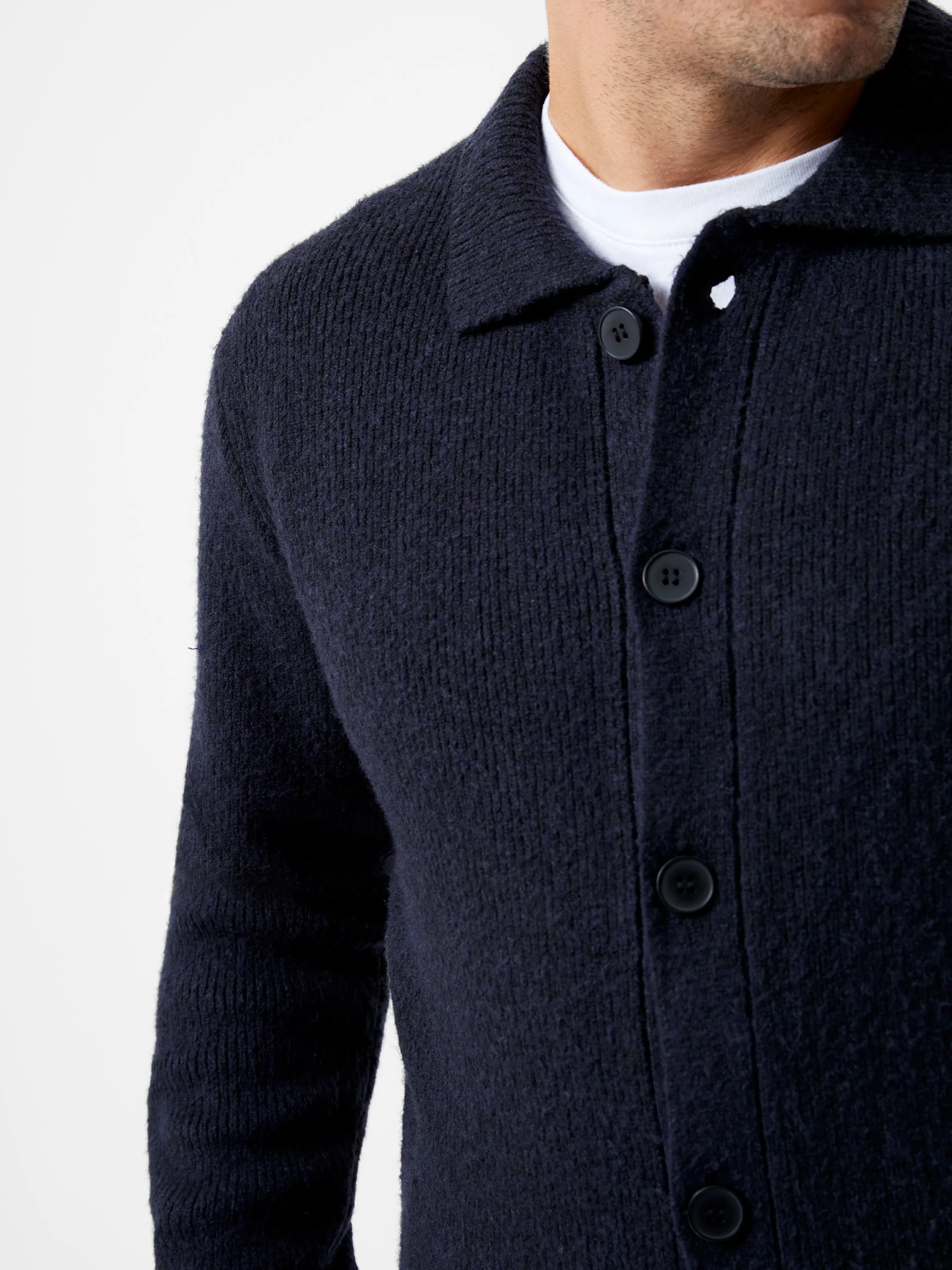 Collared Button-Down Knit Cardigan