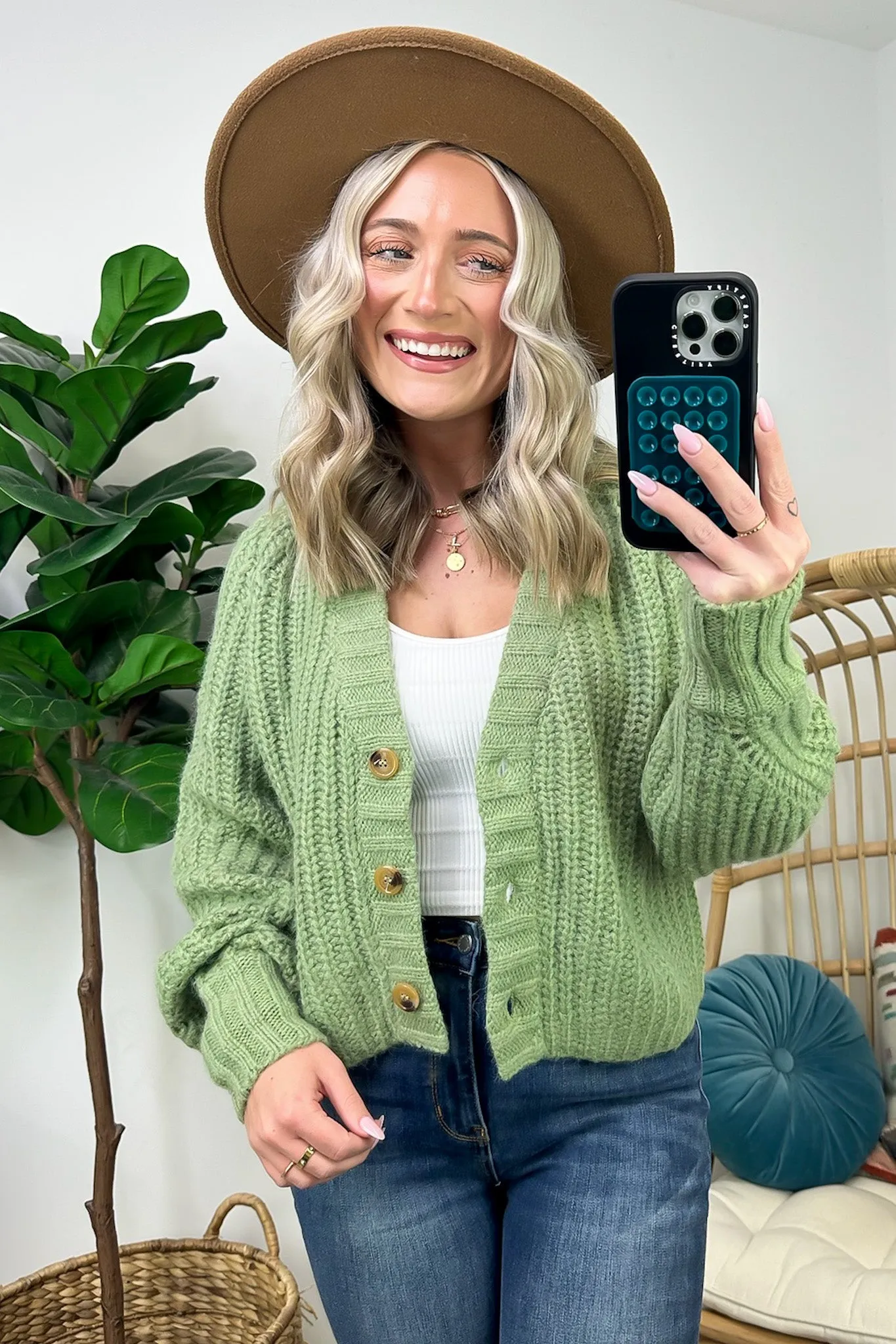 Cozy Addition Button Down Crop Cardigan - FINAL SALE