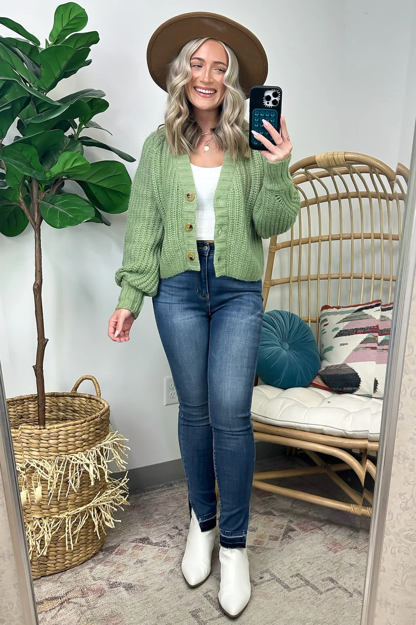 Cozy Addition Button Down Crop Cardigan - FINAL SALE