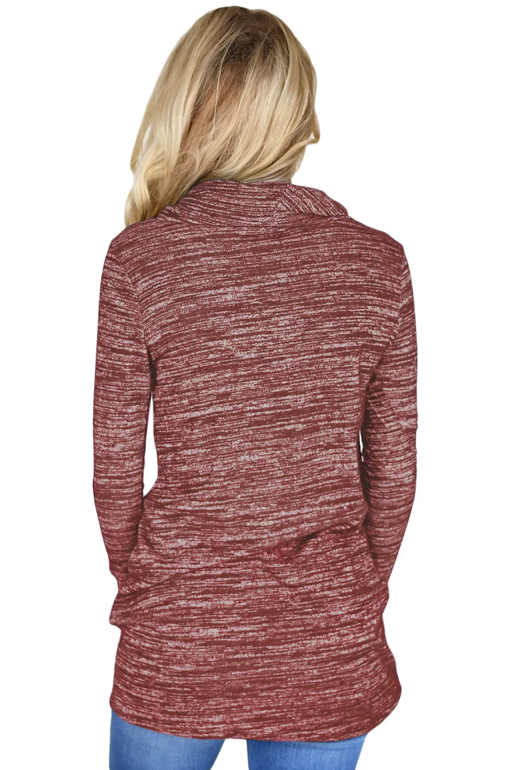 Cozy Cowl Neck Drawstring Sweatshirt