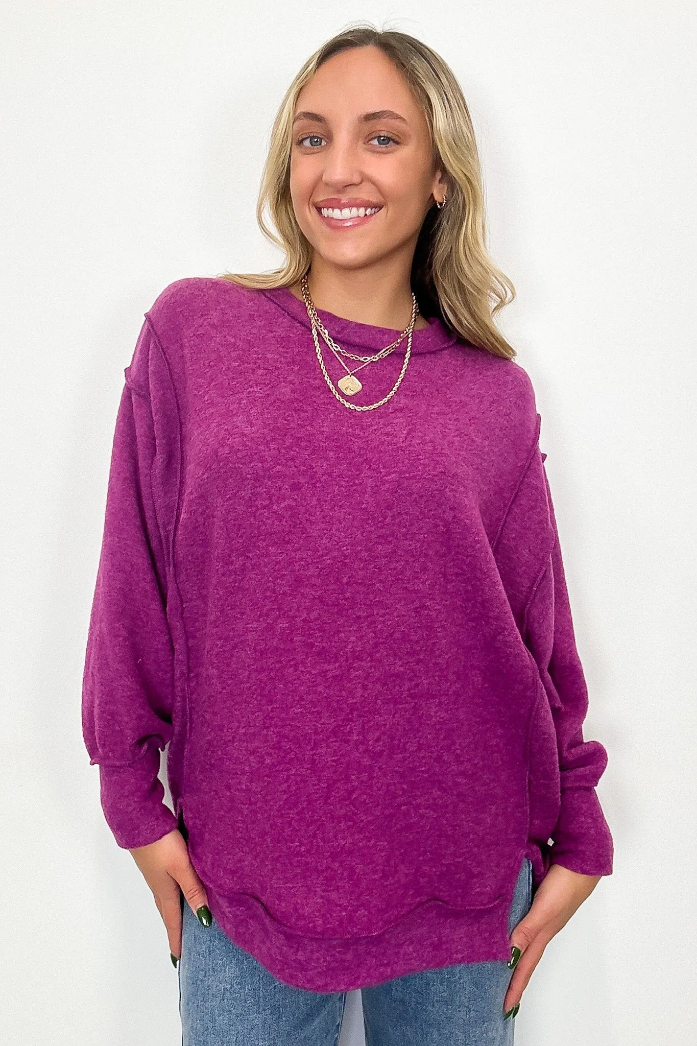 Cyndee Hacci Knit Oversized Pullover - BACK IN STOCK