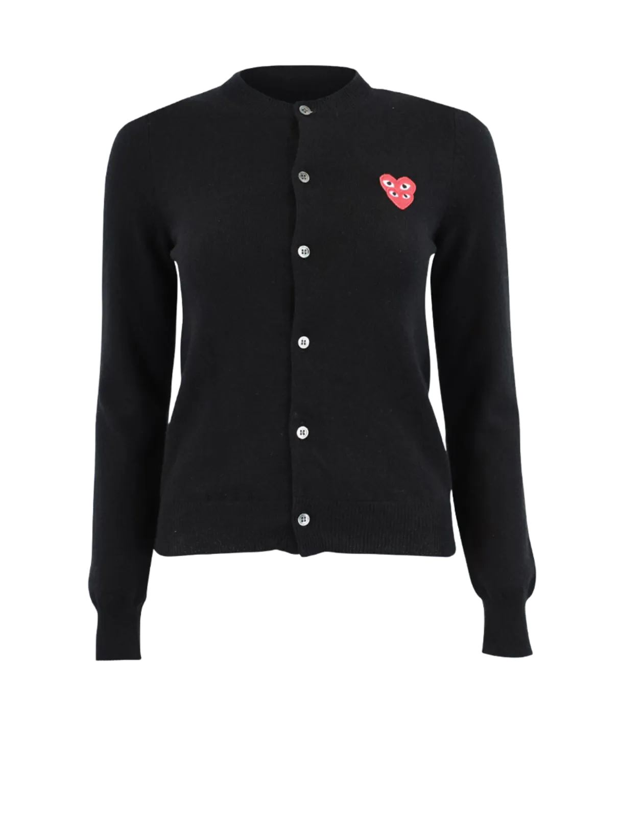 Double Eye Heart Cardigan - Black