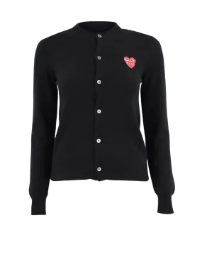 Double Eye Heart Cardigan - Black