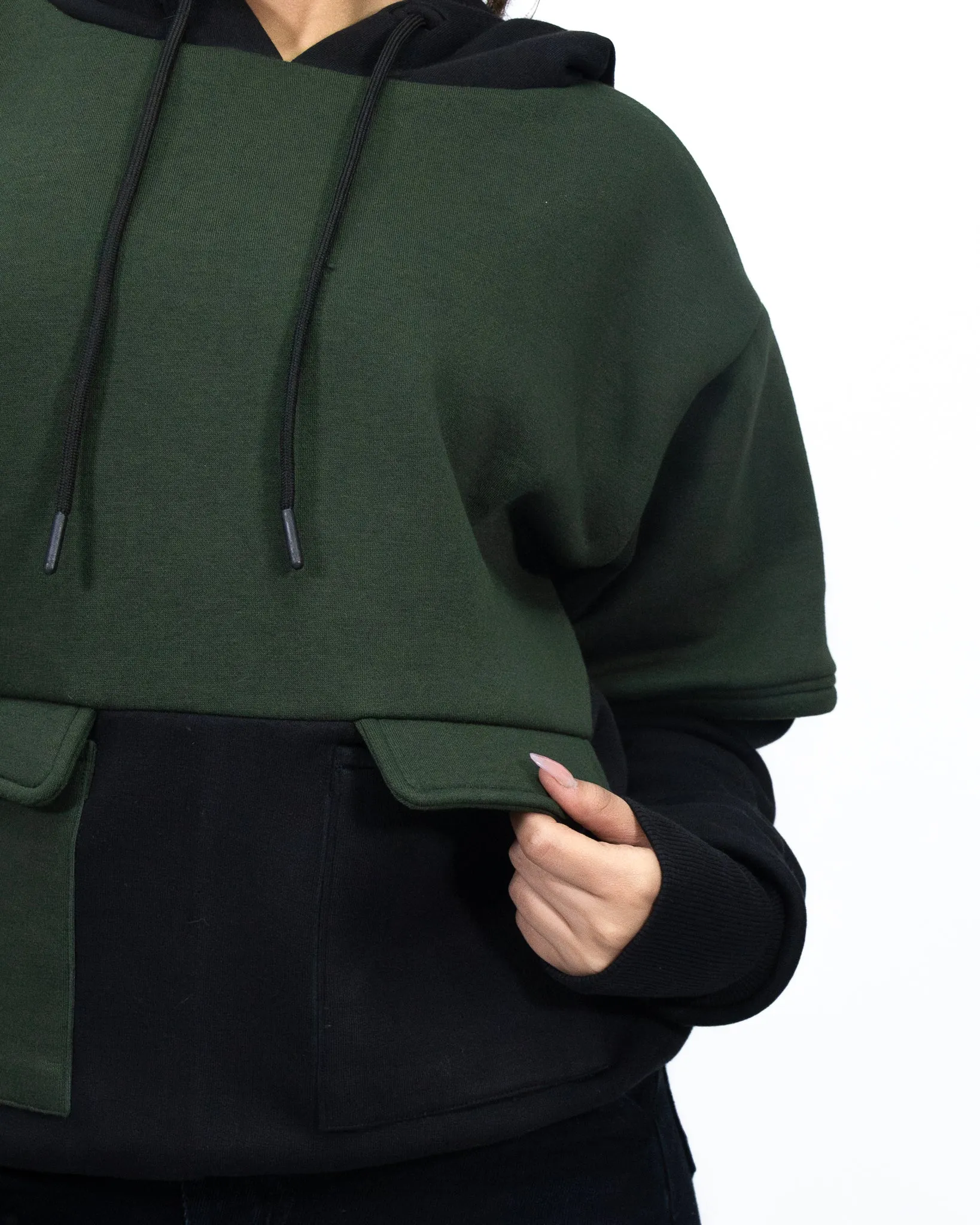 Dual-Tone Fleece Hoodie