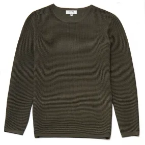 Dunworth Ribbed Khaki Crew Neck Jumper