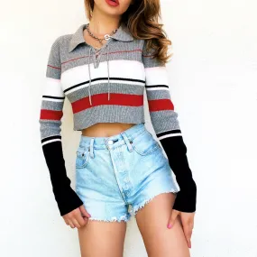 Early 2000s Striped Sweater Top