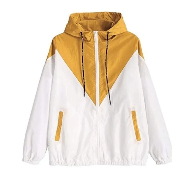 Fashion Autumn Quick Dry Women's Jackets Coats Windbreaker Sun Protection Patchwork Color Zipper Thin Summer Women Clothing