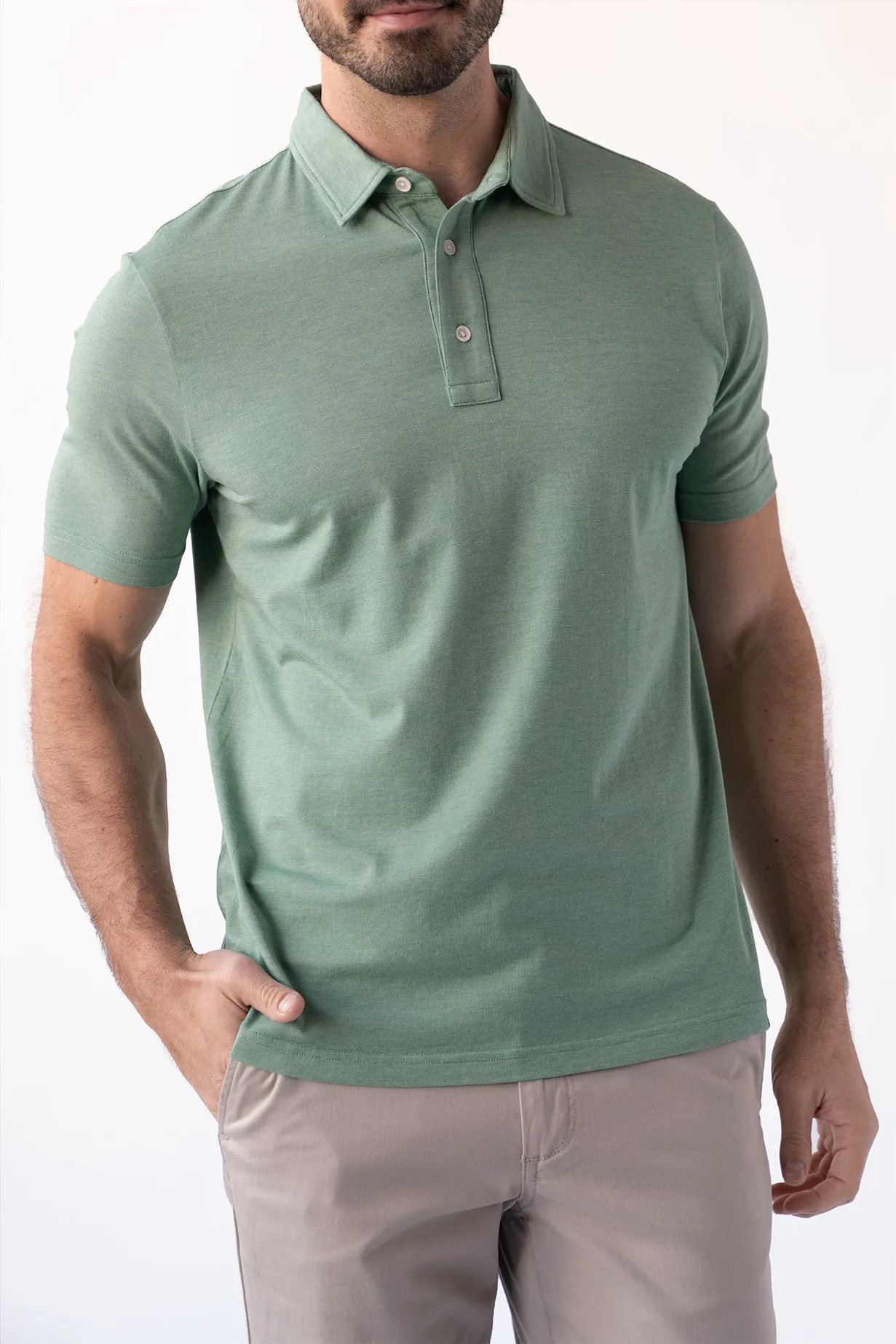 Feeder Stripe Polo - Farmer Sage