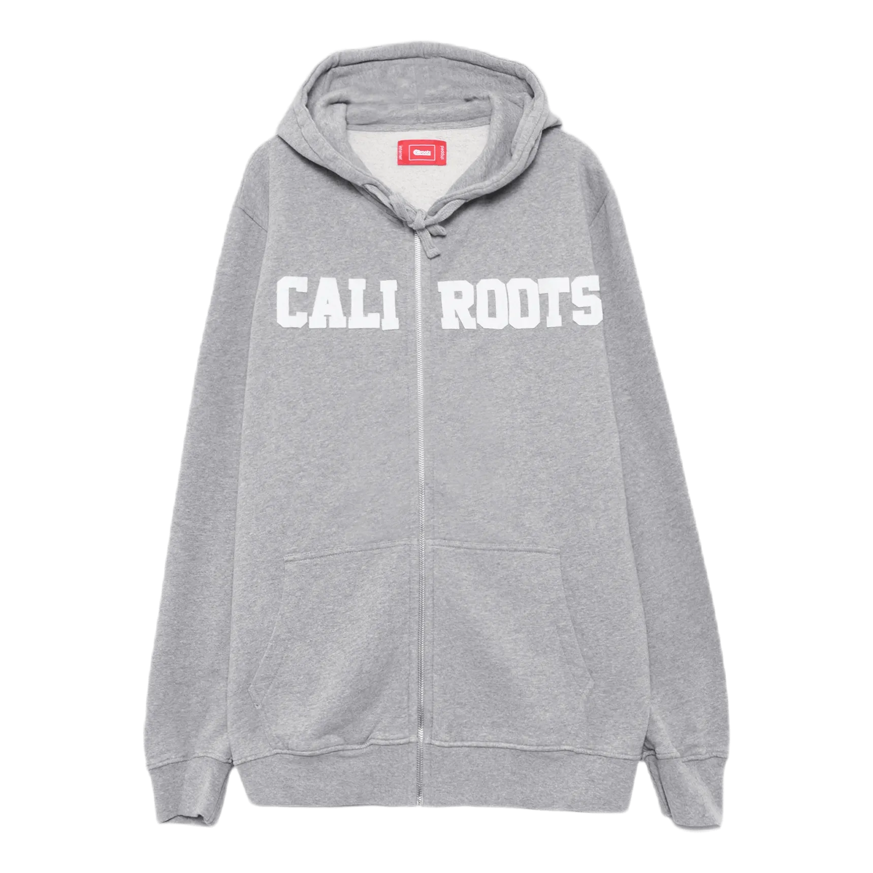 Felt Logo Zip Hoodie Gray