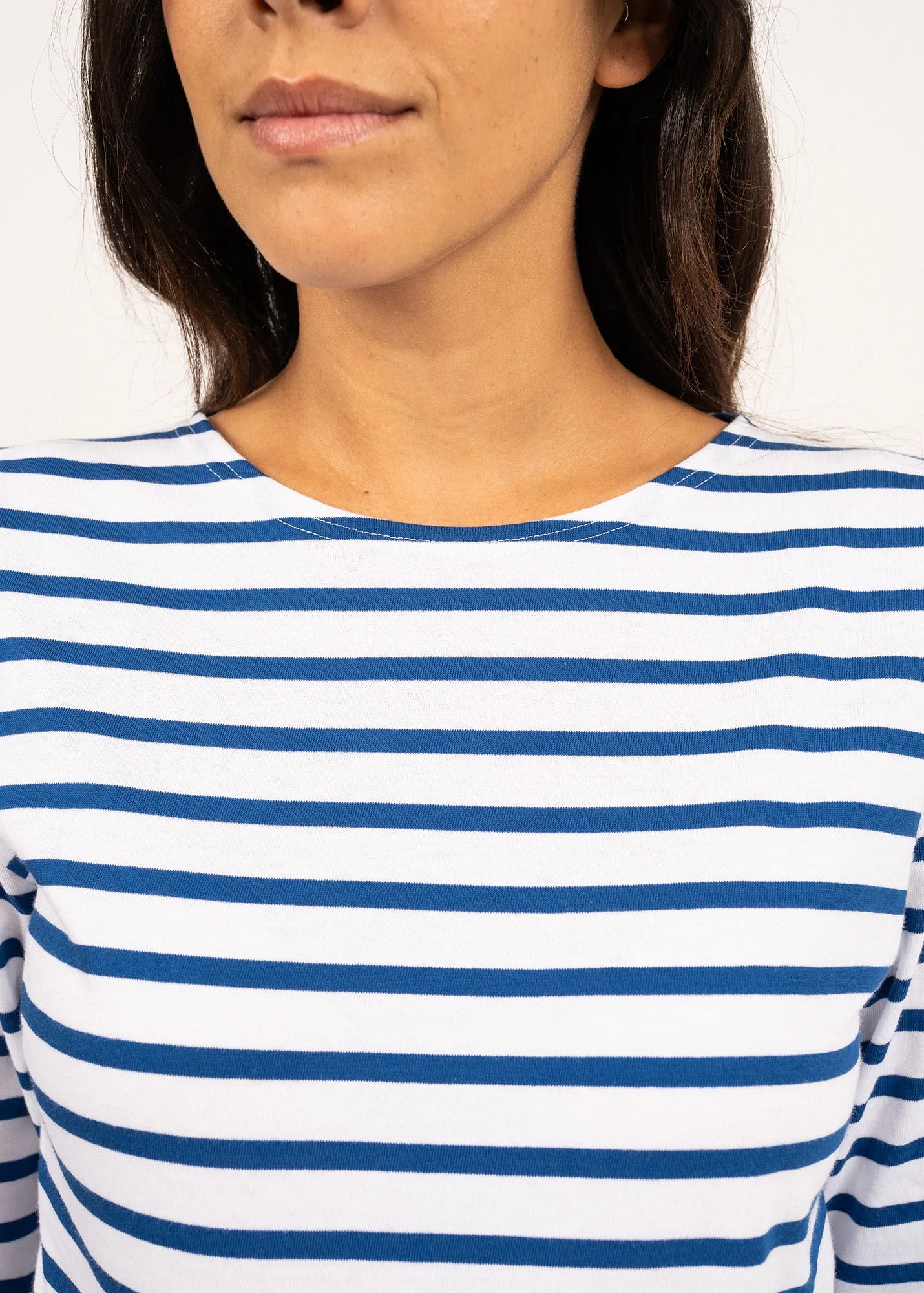 Galathée striped sailor shirt - slim fit, in light cotton (NEIGE/GITANE)