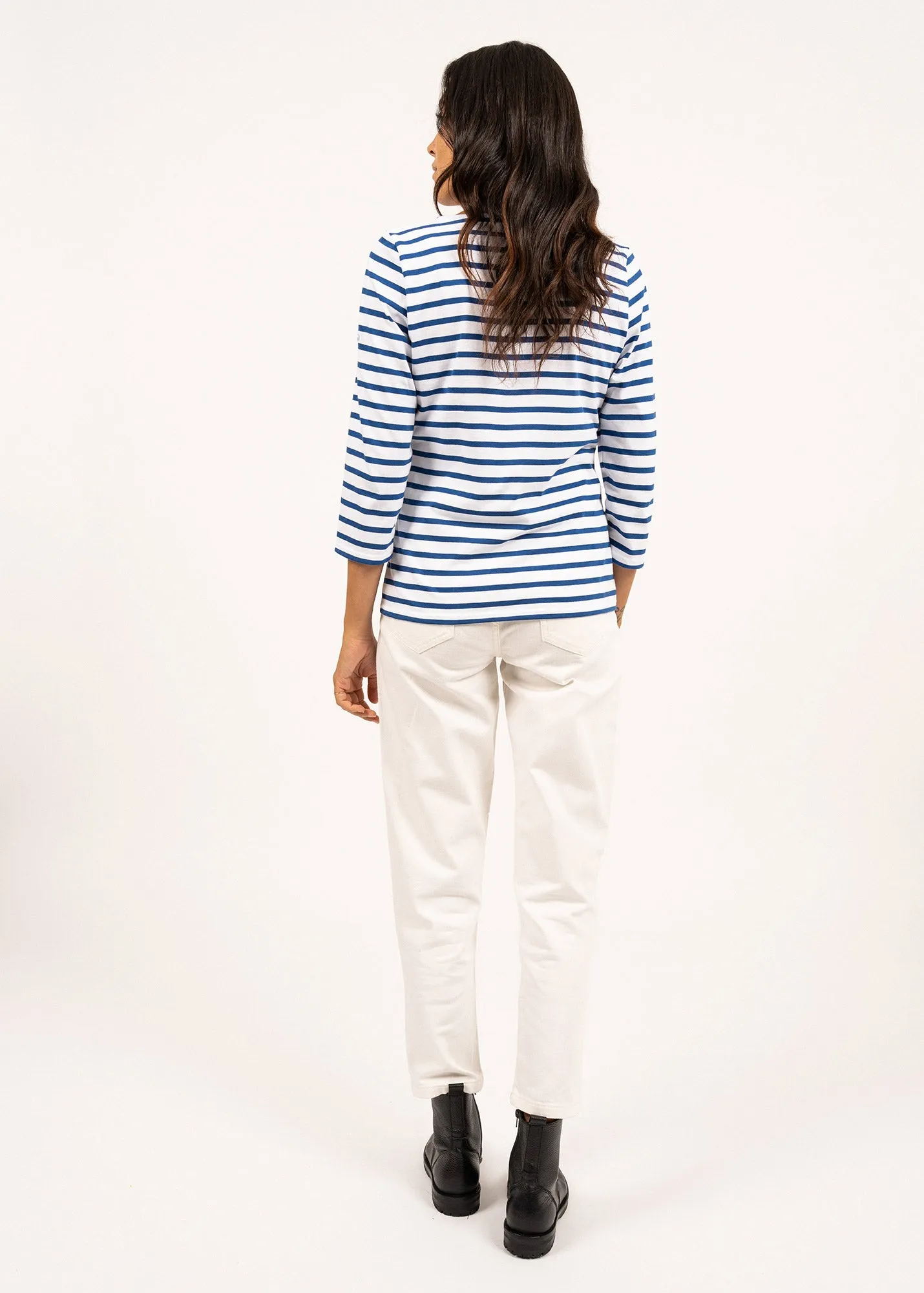 Galathée striped sailor shirt - slim fit, in light cotton (NEIGE/GITANE)