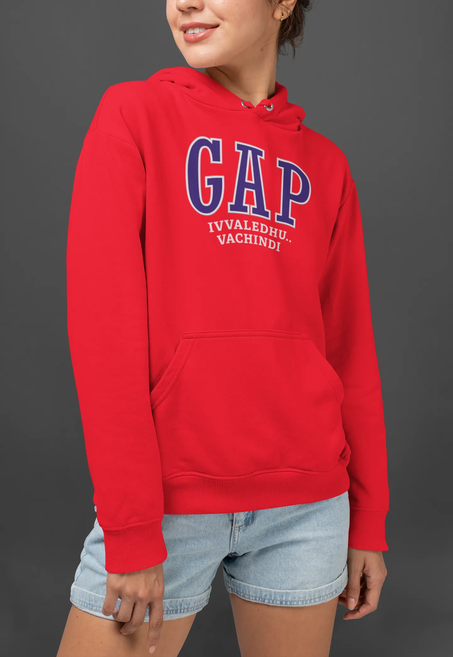 GAP ivvala Vachindhi Unisex Hoodie Red