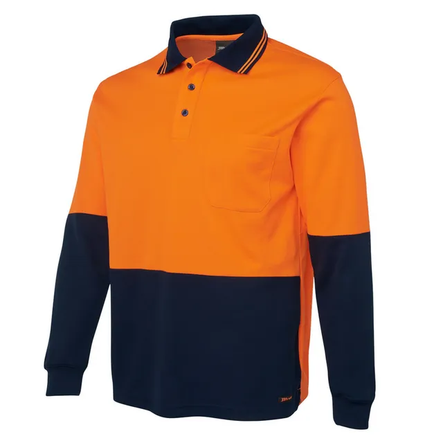 Hi Vis L/S Cotton Back Polo