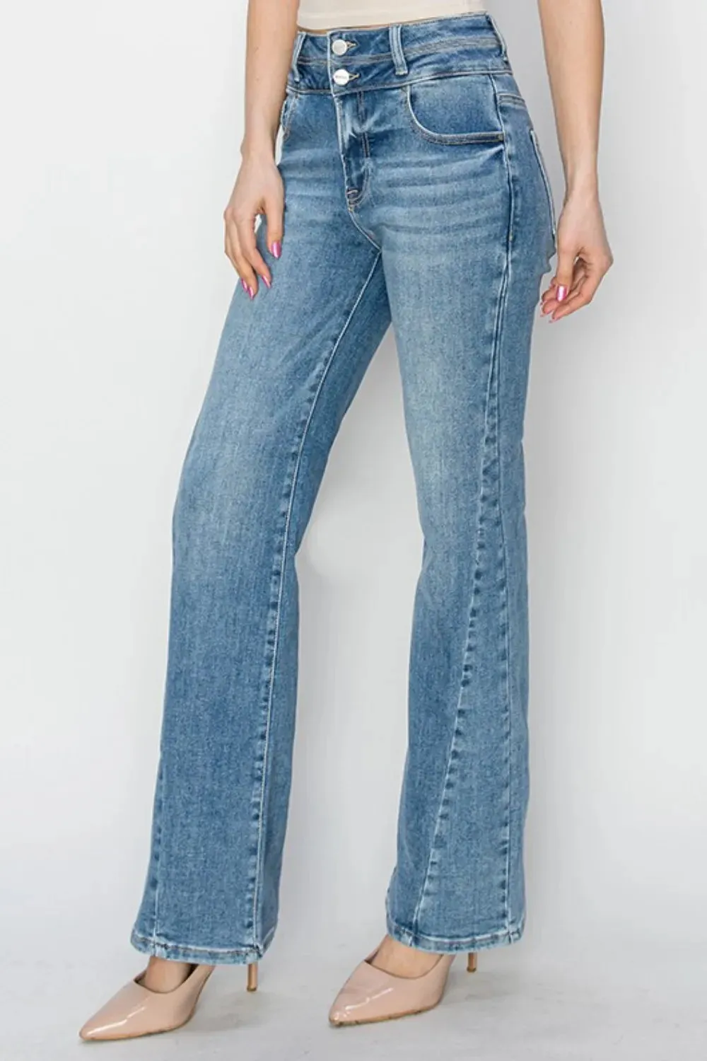 High Rise Ankle Straight Jeans