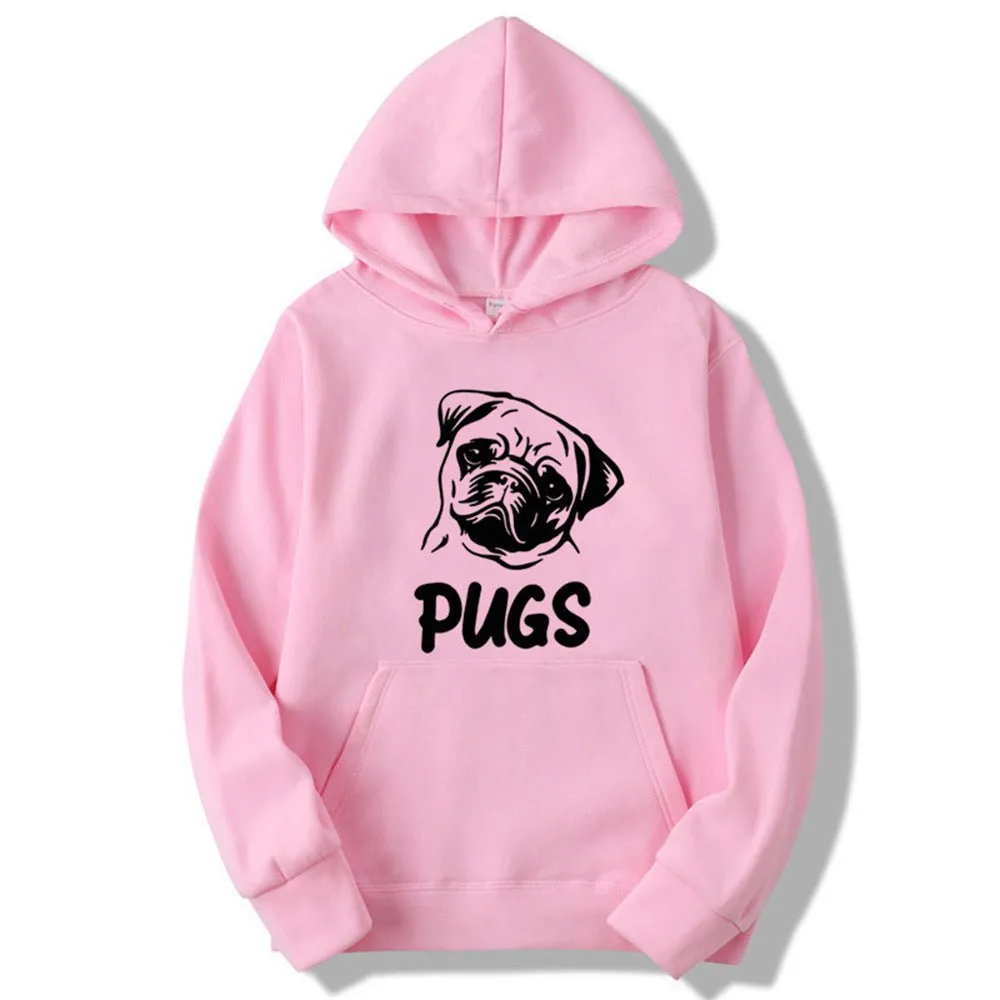 Hip Hop Pug Printed Unisex Sweater Hoodies