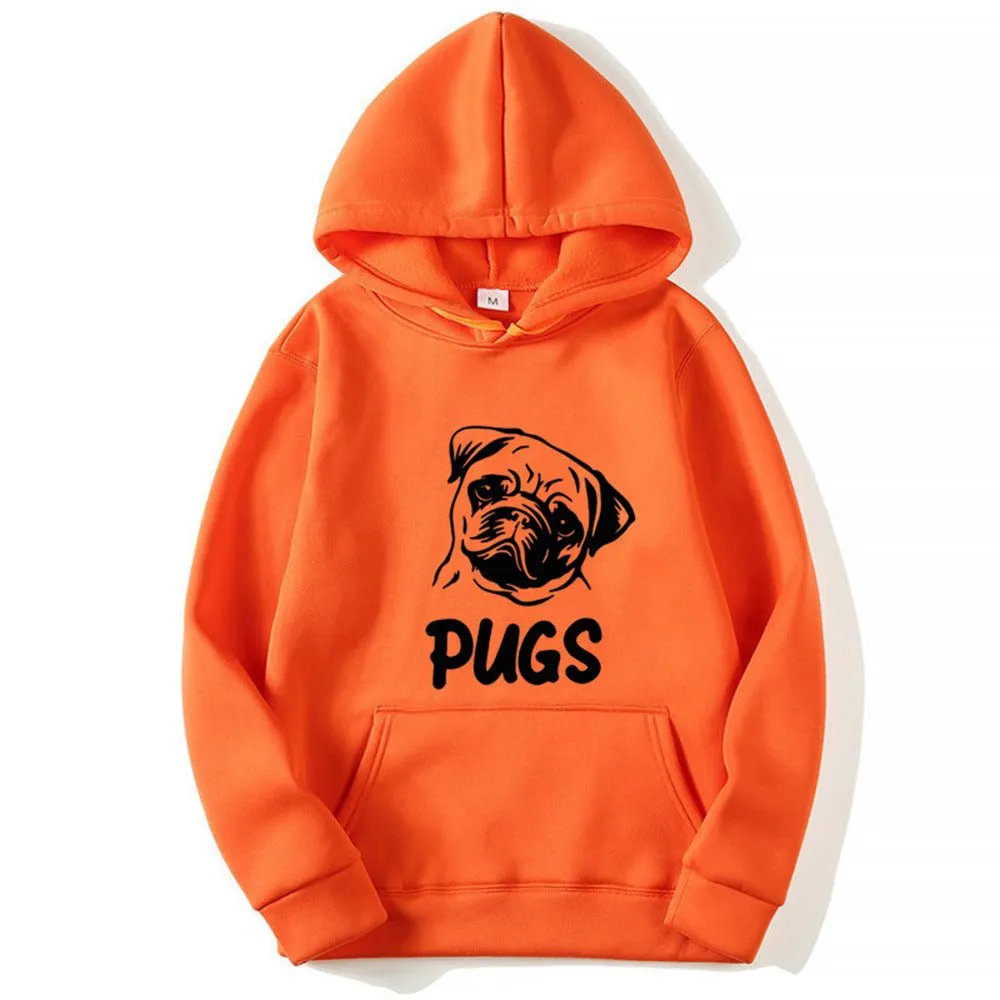 Hip Hop Pug Printed Unisex Sweater Hoodies