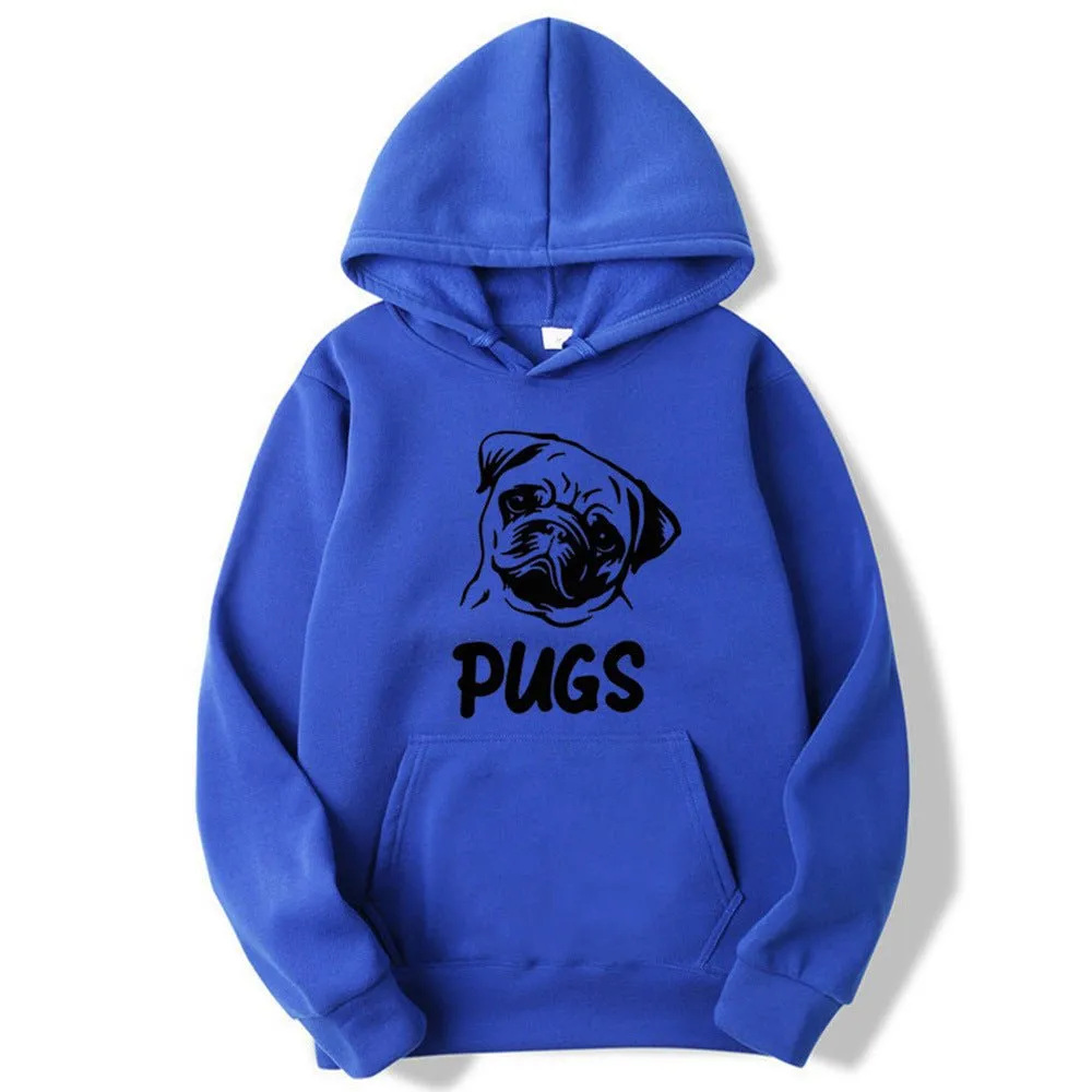 Hip Hop Pug Printed Unisex Sweater Hoodies