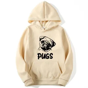 Hip Hop Pug Printed Unisex Sweater Hoodies