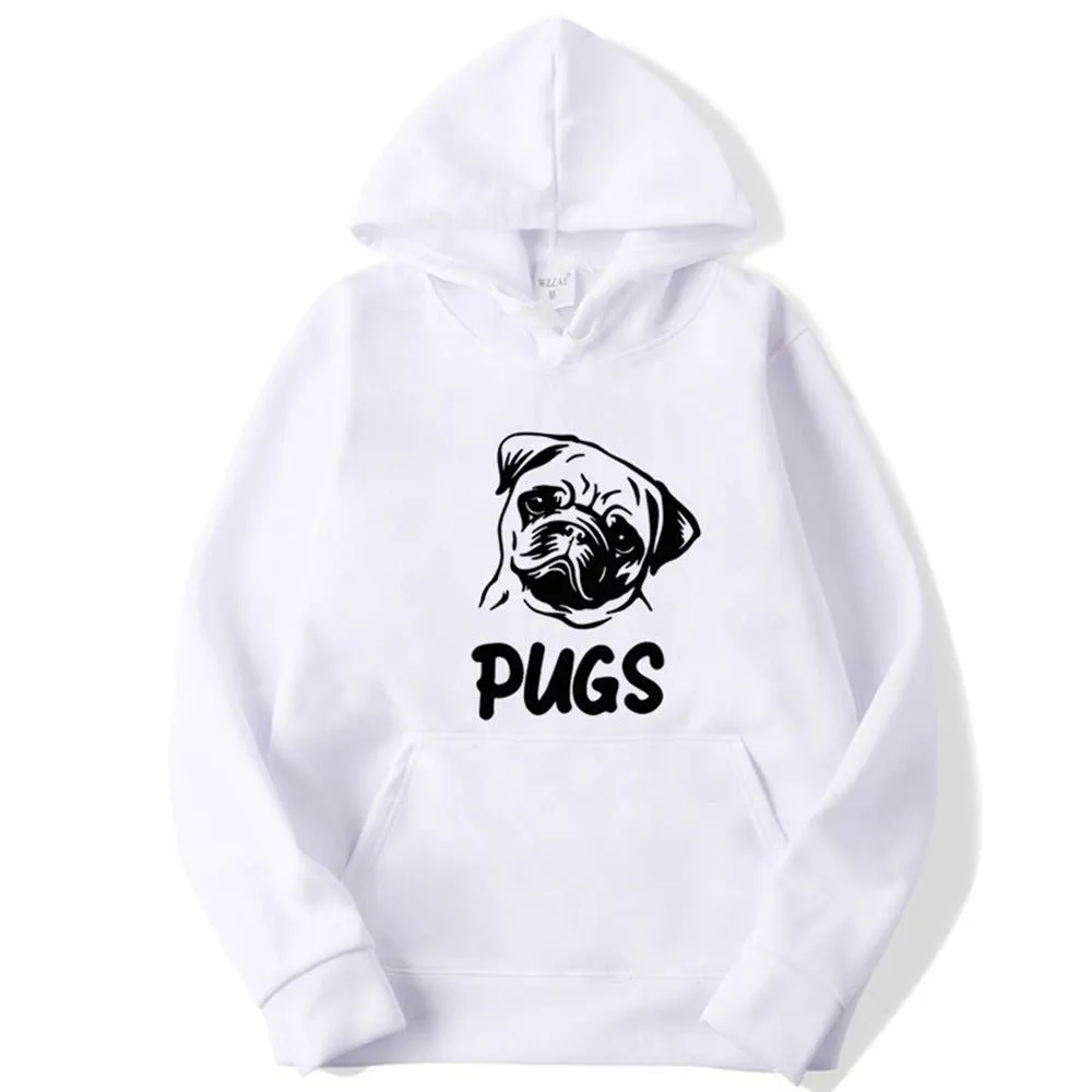 Hip Hop Pug Printed Unisex Sweater Hoodies