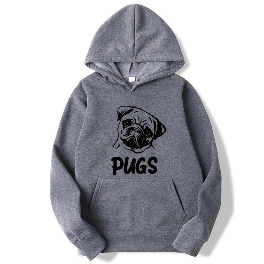 Hip Hop Pug Printed Unisex Sweater Hoodies