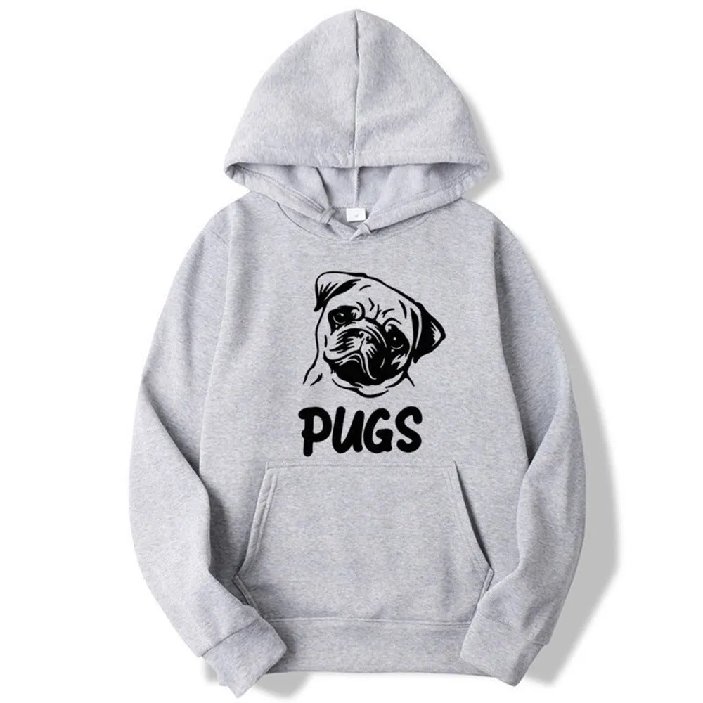 Hip Hop Pug Printed Unisex Sweater Hoodies