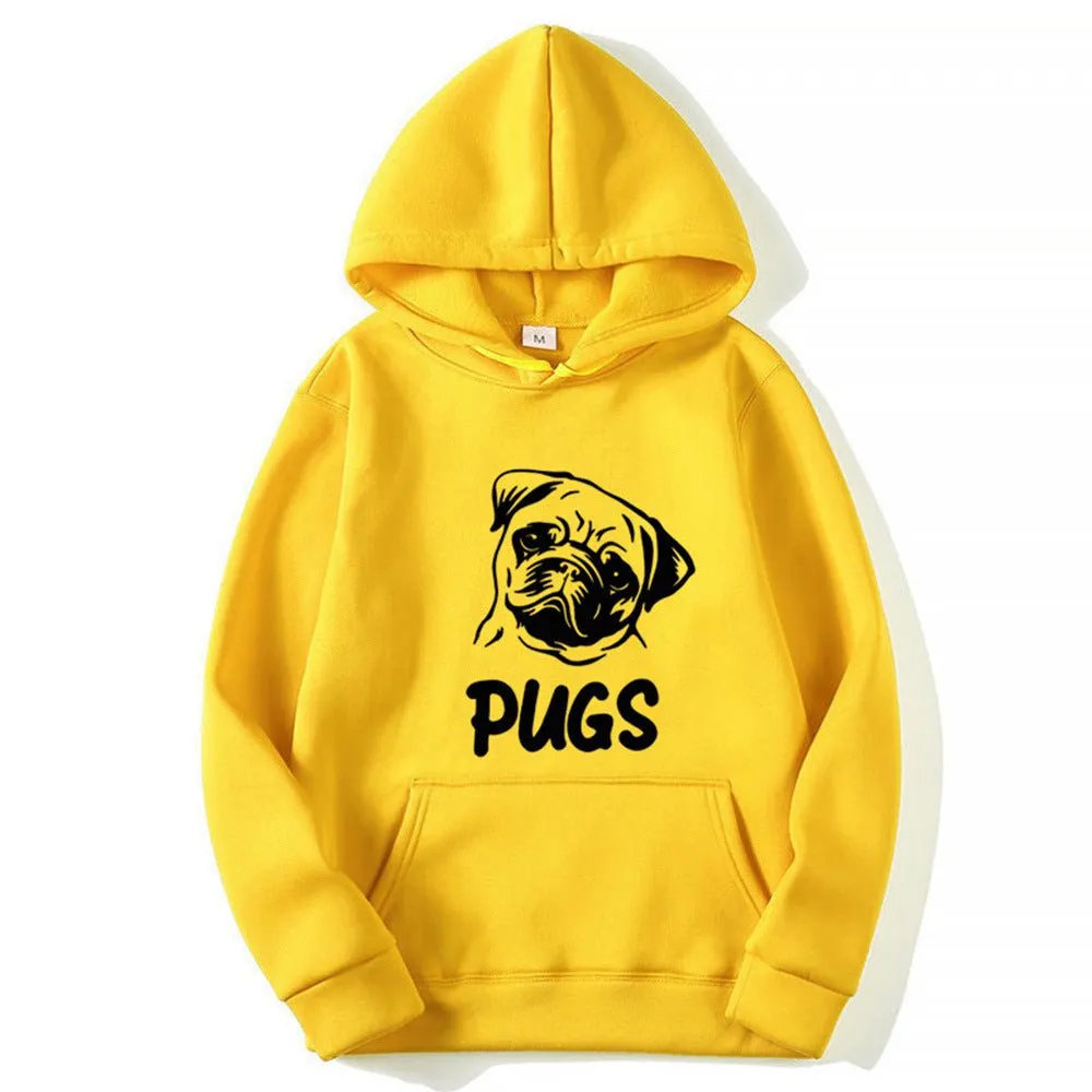 Hip Hop Pug Printed Unisex Sweater Hoodies