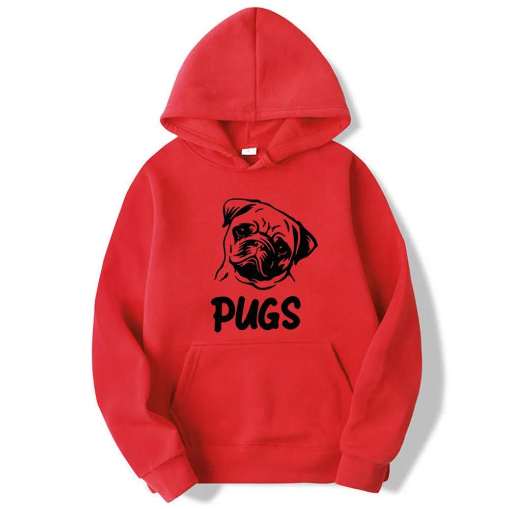 Hip Hop Pug Printed Unisex Sweater Hoodies