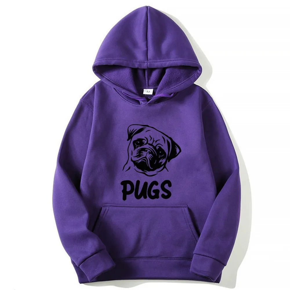 Hip Hop Pug Printed Unisex Sweater Hoodies