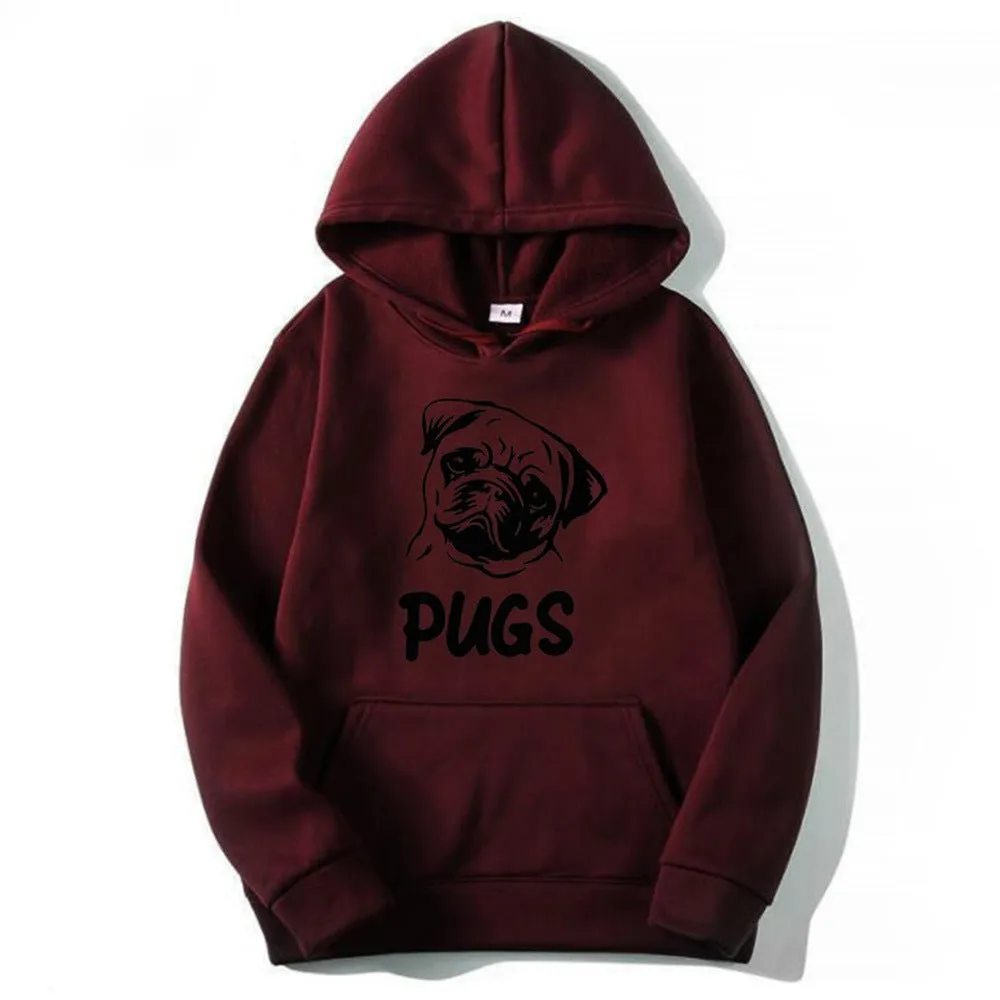 Hip Hop Pug Printed Unisex Sweater Hoodies